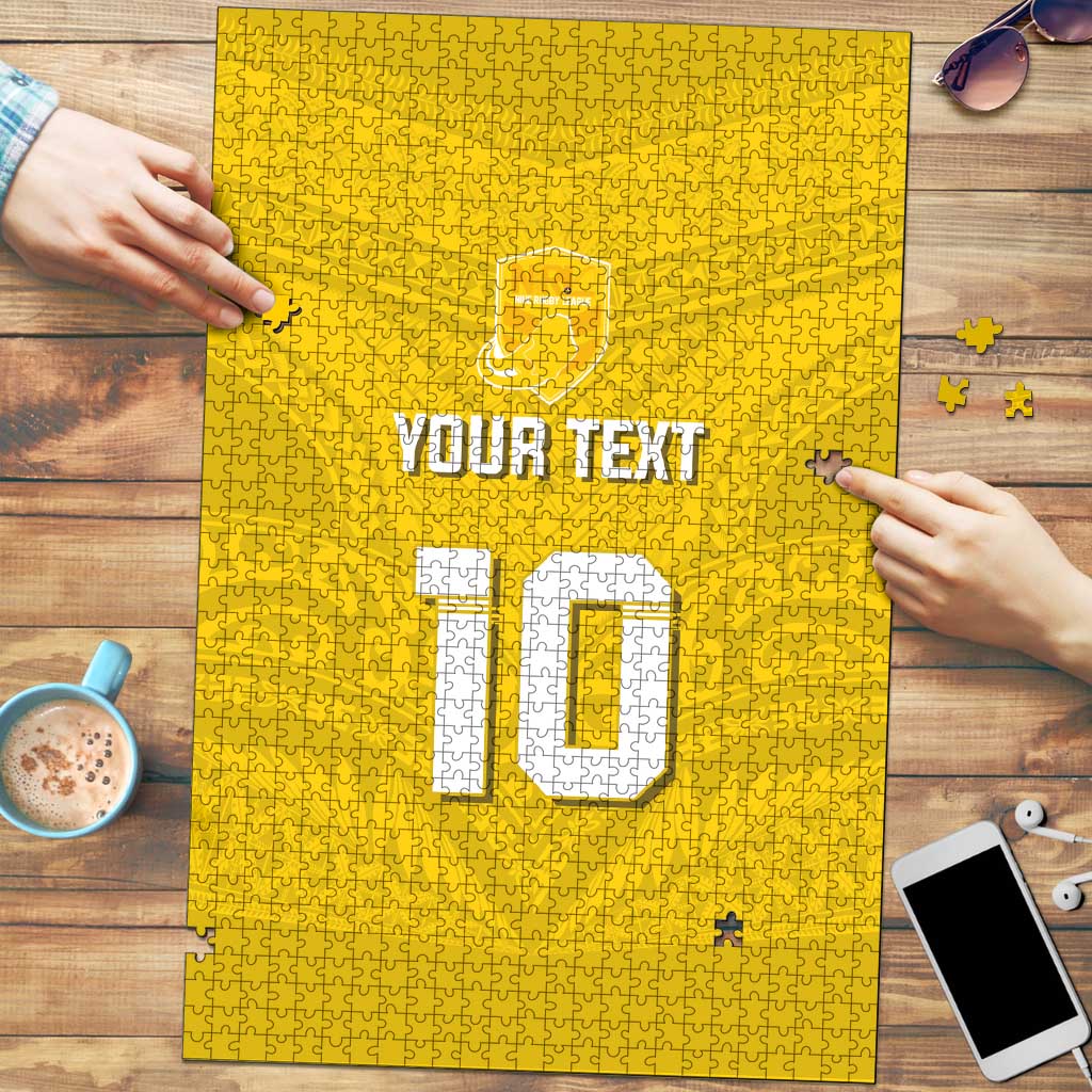 Custom Niue Rugby Puzzle Hiapo Tribal Motifs Sporty Style - Polynesian Pride