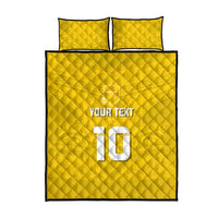 Custom Niue Rugby Quilt Bed Set Hiapo Tribal Motifs Sporty Style - Polynesian Pride