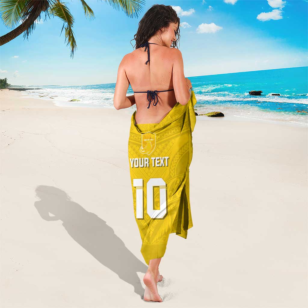 Custom Niue Rugby Sarong Hiapo Tribal Motifs Sporty Style - Polynesian Pride