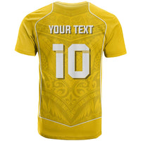 Custom Niue Rugby T Shirt Hiapo Tribal Motifs Sporty Style - Polynesian Pride