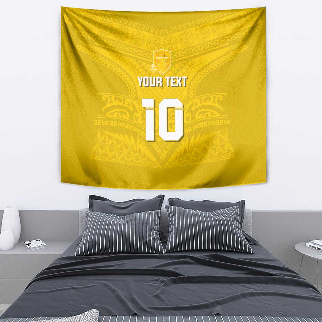 Custom Niue Rugby Tapestry Hiapo Tribal Motifs Sporty Style - Polynesian Pride