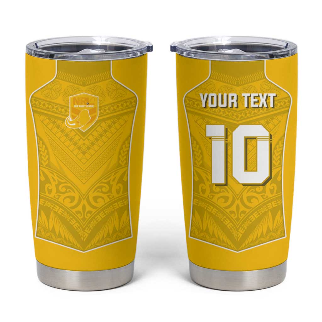 Custom Niue Rugby Tumbler Cup Hiapo Tribal Motifs Sporty Style - Polynesian Pride