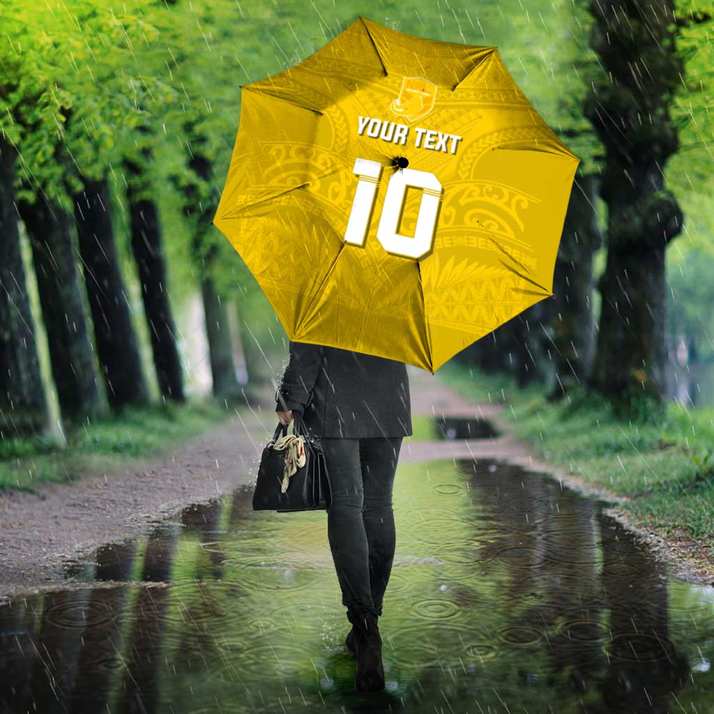 Custom Niue Rugby Umbrella Hiapo Tribal Motifs Sporty Style - Polynesian Pride