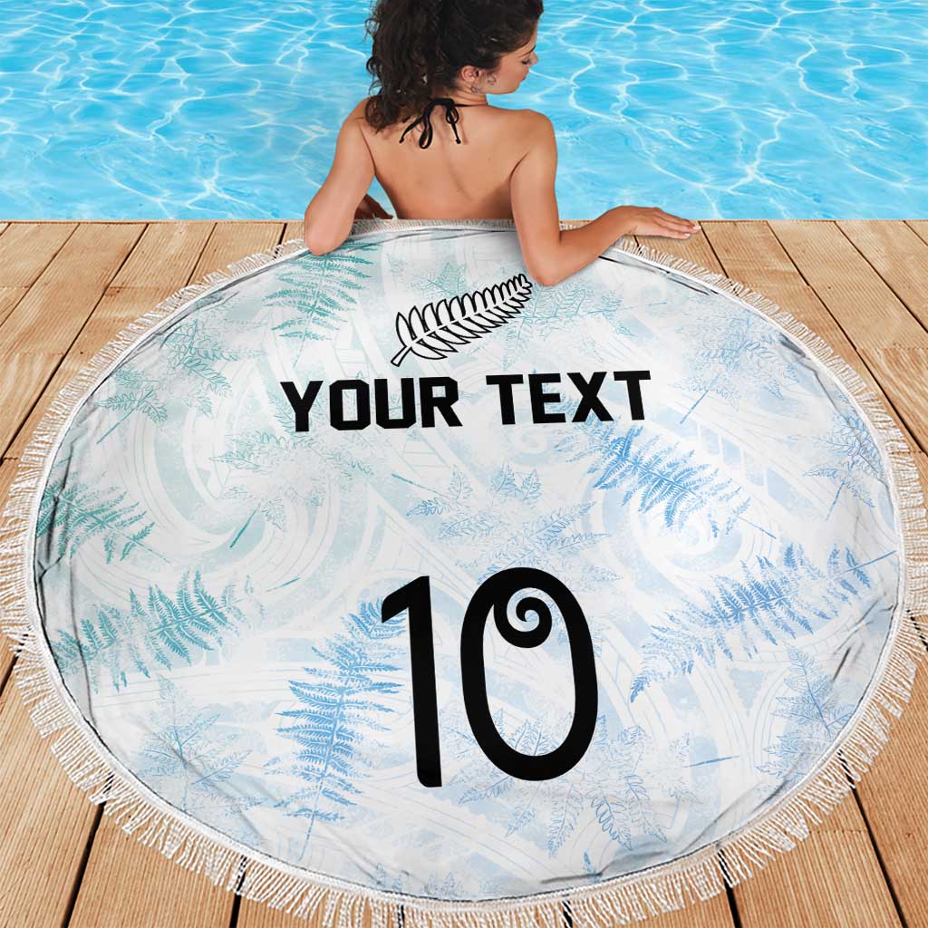 Custom New Zealand Football Beach Blanket The Whites-Aotearoa Inspired - Polynesian Pride
