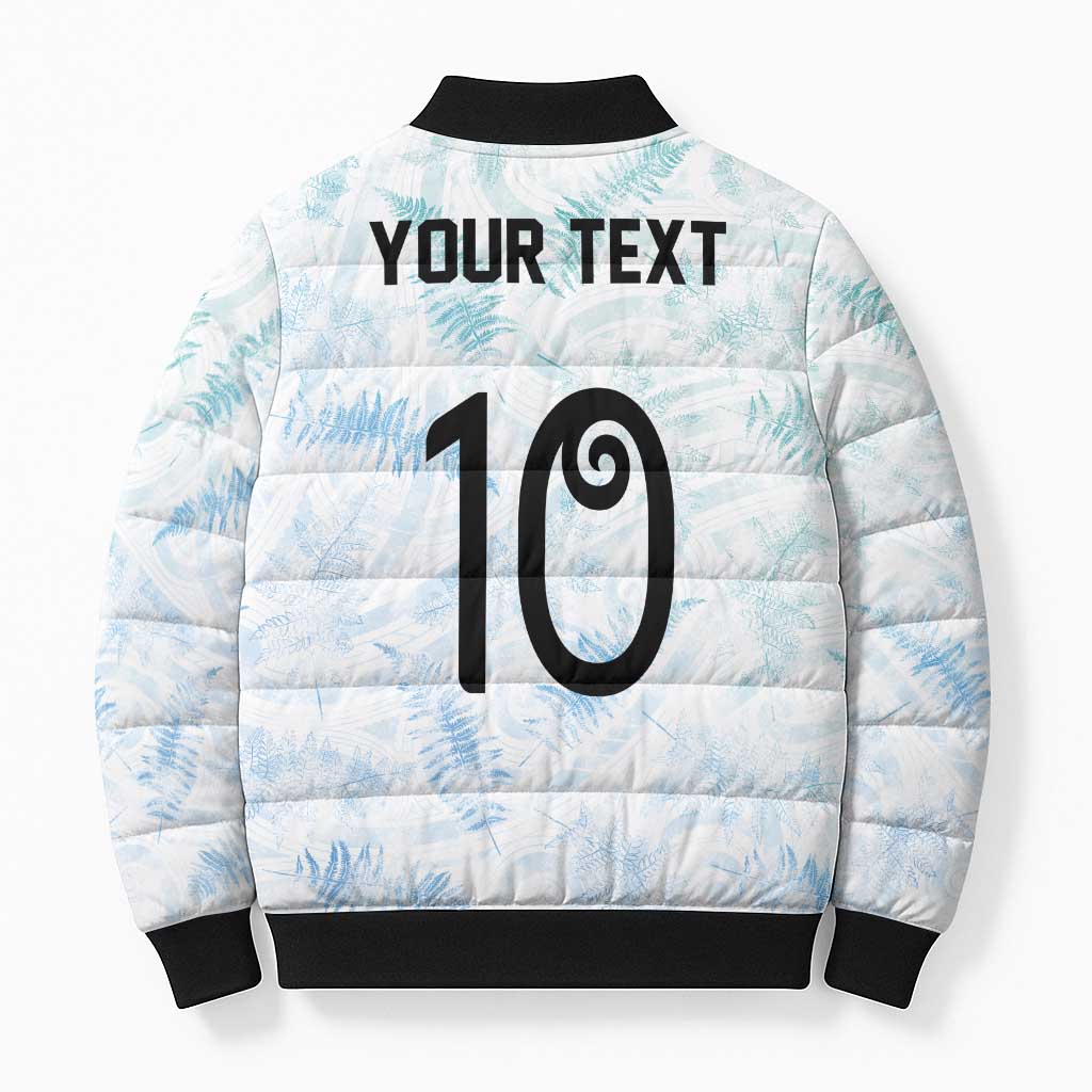 Custom New Zealand Football Bomber Puffer Jacket The Whites-Aotearoa Inspired - Polynesian Pride