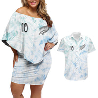 Custom New Zealand Football Couples Matching Off Shoulder Short Dress and Hawaiian Shirt The Whites-Aotearoa Inspired - Polynesian Pride