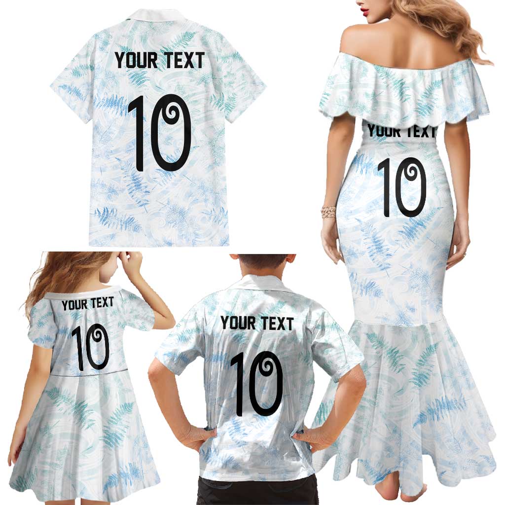 Custom New Zealand Football Family Matching Mermaid Dress and Hawaiian Shirt The Whites-Aotearoa Inspired - Polynesian Pride