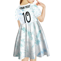 Custom New Zealand Football Kid Short Sleeve Dress The Whites-Aotearoa Inspired - Polynesian Pride
