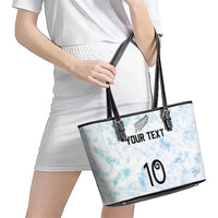 Custom New Zealand Football Leather Tote Bag The Whites-Aotearoa Inspired - Polynesian Pride