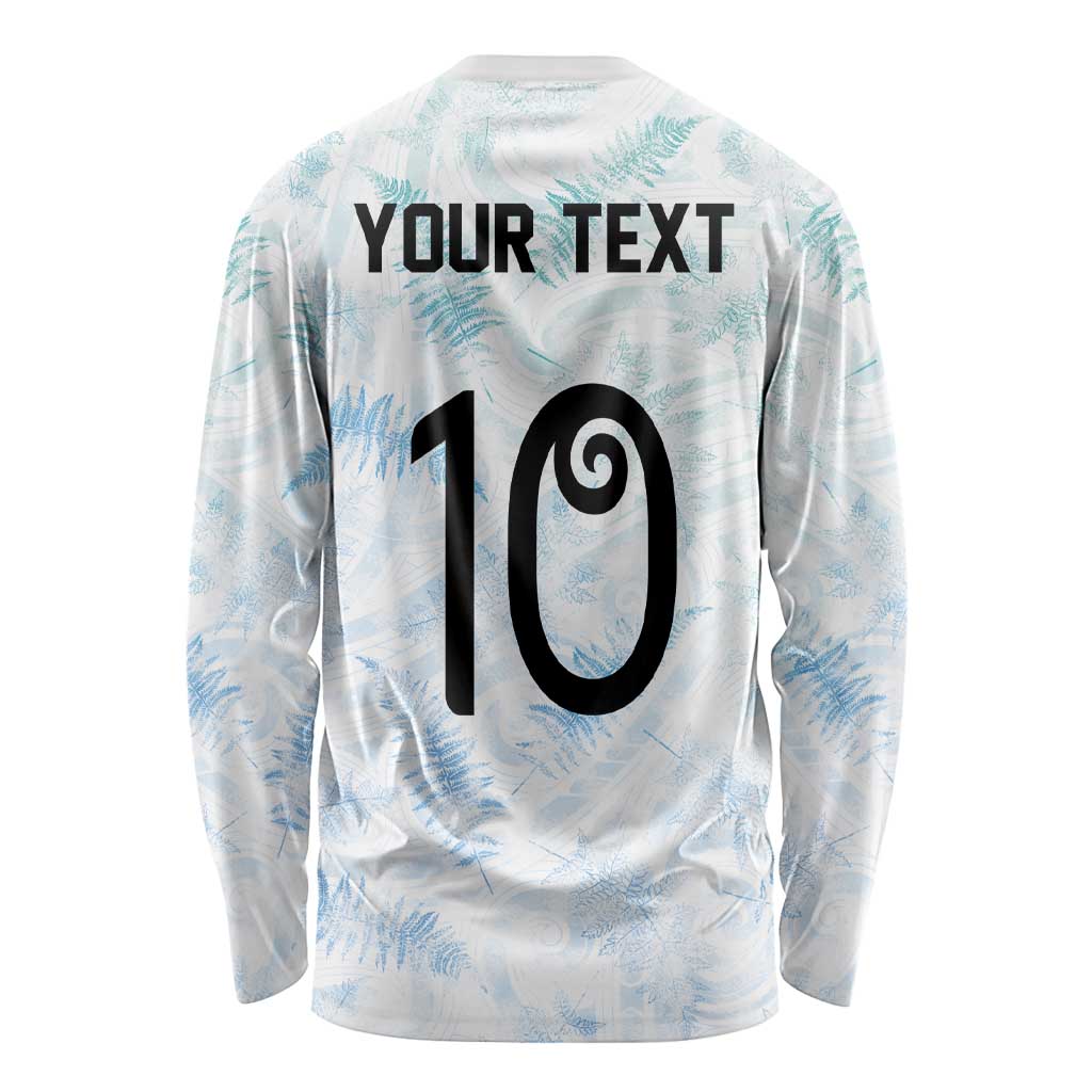 Custom New Zealand Football Long Sleeve Shirt The Whites-Aotearoa Inspired - Polynesian Pride
