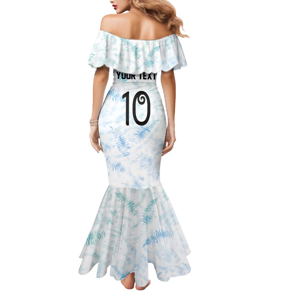 Custom New Zealand Football Mermaid Dress The Whites-Aotearoa Inspired - Polynesian Pride