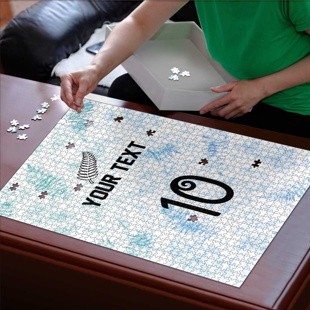 Custom New Zealand Football Puzzle The Whites-Aotearoa Inspired - Polynesian Pride