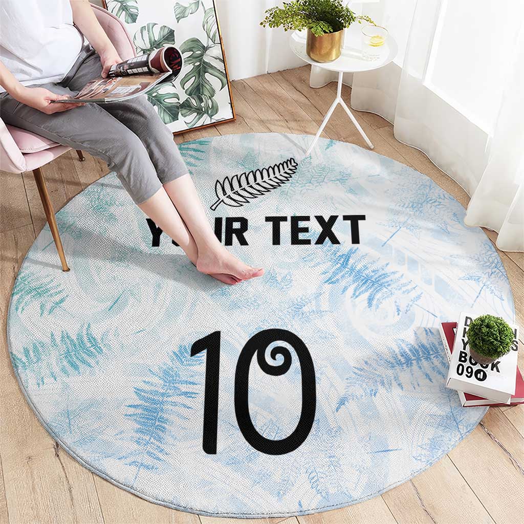 Custom New Zealand Football Round Carpet The Whites-Aotearoa Inspired - Polynesian Pride