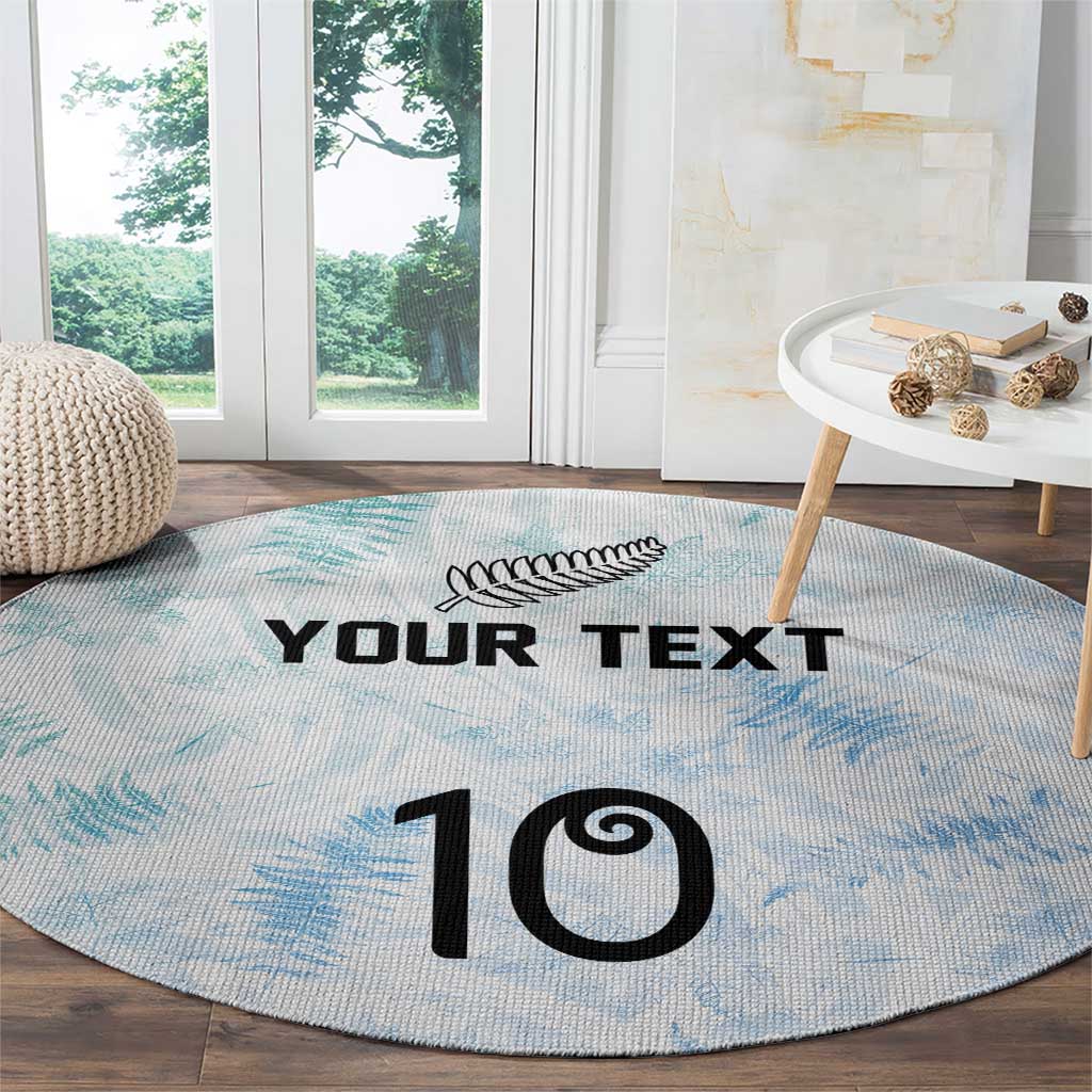 Custom New Zealand Football Round Carpet The Whites-Aotearoa Inspired - Polynesian Pride