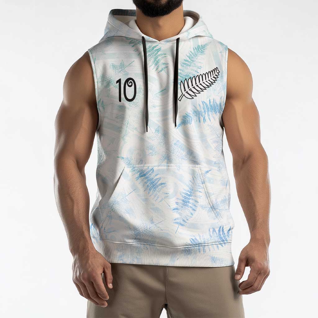 Custom New Zealand Football Sleeveless Hoodie The Whites-Aotearoa Inspired - Polynesian Pride