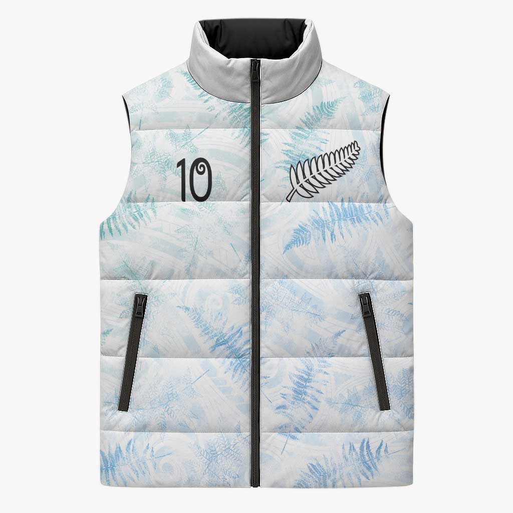 Custom New Zealand Football Sleeveless Puffer Jacket The Whites-Aotearoa Inspired - Polynesian Pride