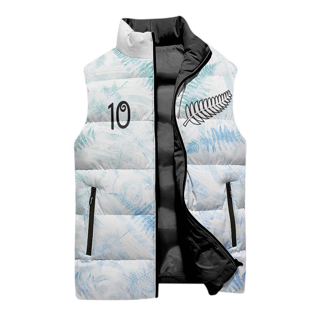 Custom New Zealand Football Sleeveless Puffer Jacket The Whites-Aotearoa Inspired - Polynesian Pride