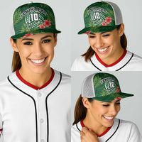 Custom Hawaii Volleyball Baseball Net Cap Kakau Abstract and Tropical Plants Green Color - Polynesian Pride