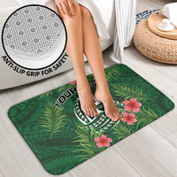 Custom Hawaii Volleyball Bathroom Set Kakau Abstract and Tropical Plants Green Color - Polynesian Pride