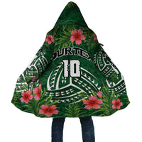 Custom Hawaii Volleyball Cloak Kakau Abstract and Tropical Plants Green Color - Polynesian Pride