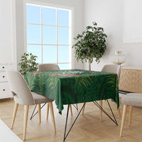 Custom Hawaii Volleyball Tablecloth Kakau Abstract and Tropical Plants Green Color - Polynesian Pride