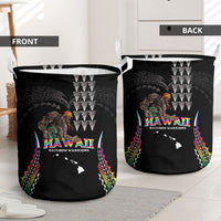 Hawaii Rainbow Warriors Laundry Basket Kakau Shark Tooth and Polynesian Art Tattoo LT03 - Polynesian Pride