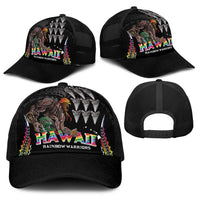 Hawaii Rainbow Warriors Baseball Net Cap Kakau Shark Tooth and Polynesian Art Tattoo LT03 - Polynesian Pride