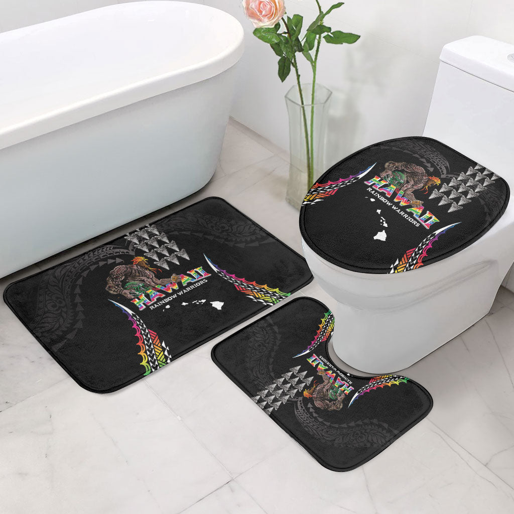 Hawaii Rainbow Warriors Bathroom Set Kakau Shark Tooth and Polynesian Art Tattoo LT03 - Polynesian Pride