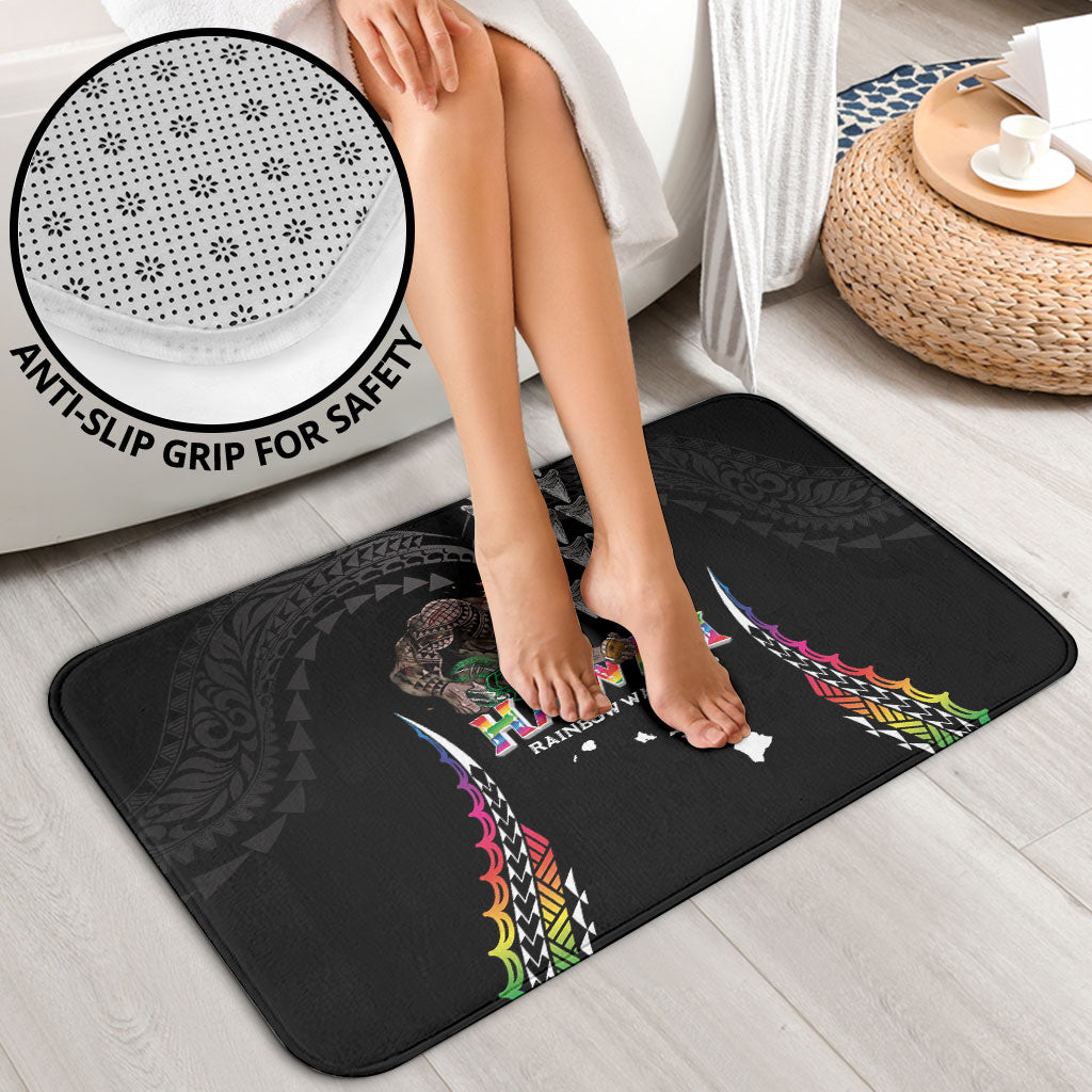 Hawaii Rainbow Warriors Bathroom Set Kakau Shark Tooth and Polynesian Art Tattoo LT03 - Polynesian Pride