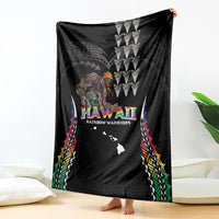 Hawaii Rainbow Warriors Blanket Kakau Shark Tooth and Polynesian Art Tattoo LT03 - Polynesian Pride