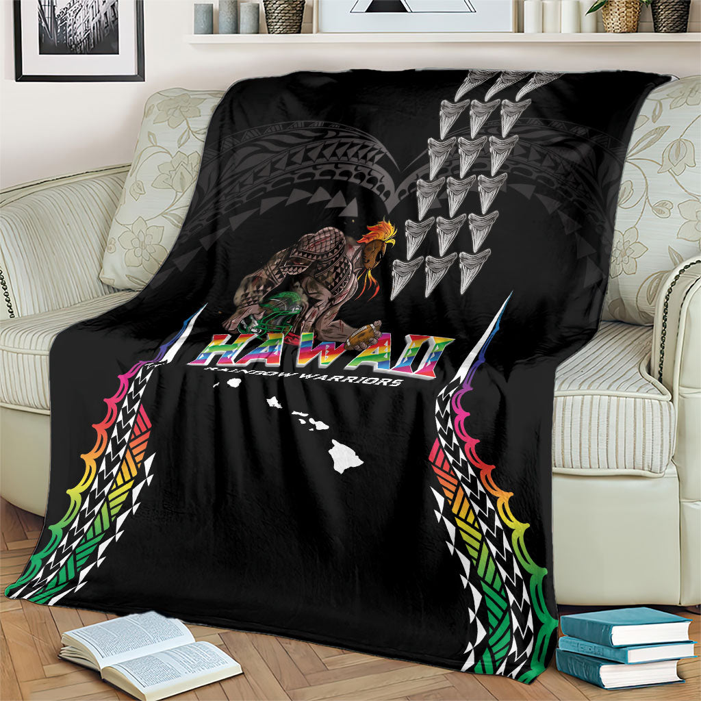 Hawaii Rainbow Warriors Blanket Kakau Shark Tooth and Polynesian Art Tattoo LT03 - Polynesian Pride