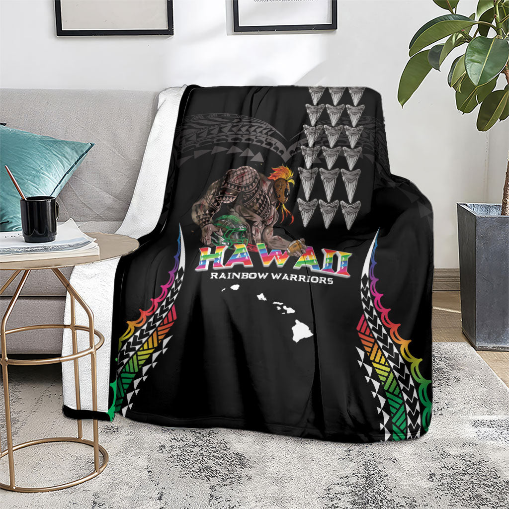 Hawaii Rainbow Warriors Blanket Kakau Shark Tooth and Polynesian Art Tattoo LT03 - Polynesian Pride