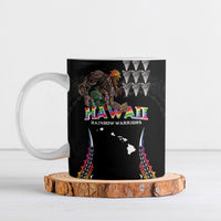 Custom Hawaii Rainbow Warriors Ceramic Mug Kakau Shark Tooth and Polynesian Art Tattoo LT03 Black - Polynesian Pride