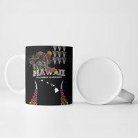 Custom Hawaii Rainbow Warriors Ceramic Mug Kakau Shark Tooth and Polynesian Art Tattoo LT03 - Polynesian Pride