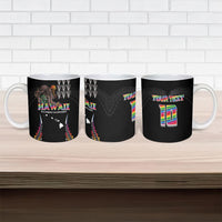 Custom Hawaii Rainbow Warriors Ceramic Mug Kakau Shark Tooth and Polynesian Art Tattoo LT03 - Polynesian Pride