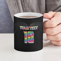 Custom Hawaii Rainbow Warriors Ceramic Mug Kakau Shark Tooth and Polynesian Art Tattoo LT03 - Polynesian Pride