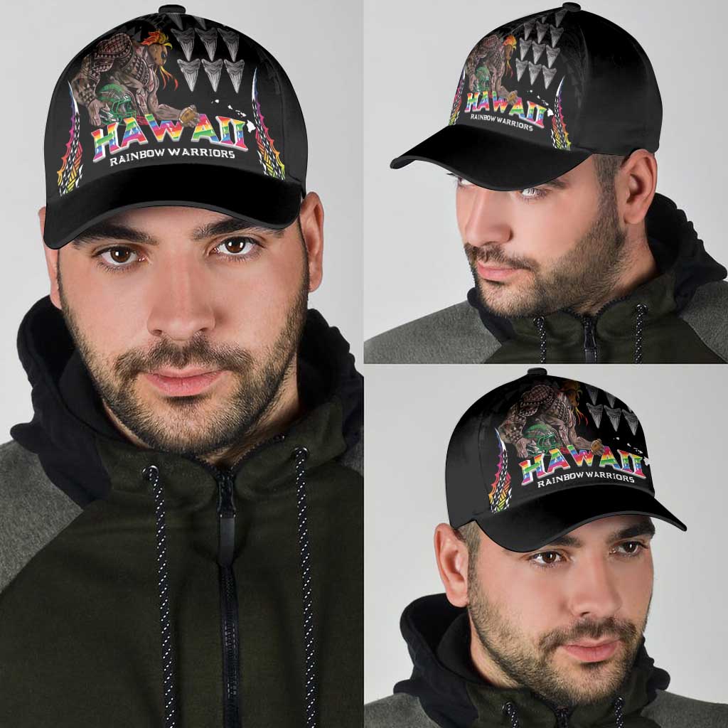 Hawaii Rainbow Warriors Classic Cap Kakau Shark Tooth and Polynesian Art Tattoo LT03 - Polynesian Pride
