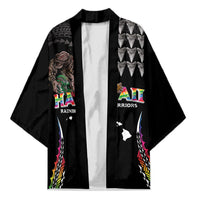 Custom Hawaii Rainbow Warriors Kimono Kakau Shark Tooth and Polynesian Art Tattoo LT03 Unisex Black - Polynesian Pride