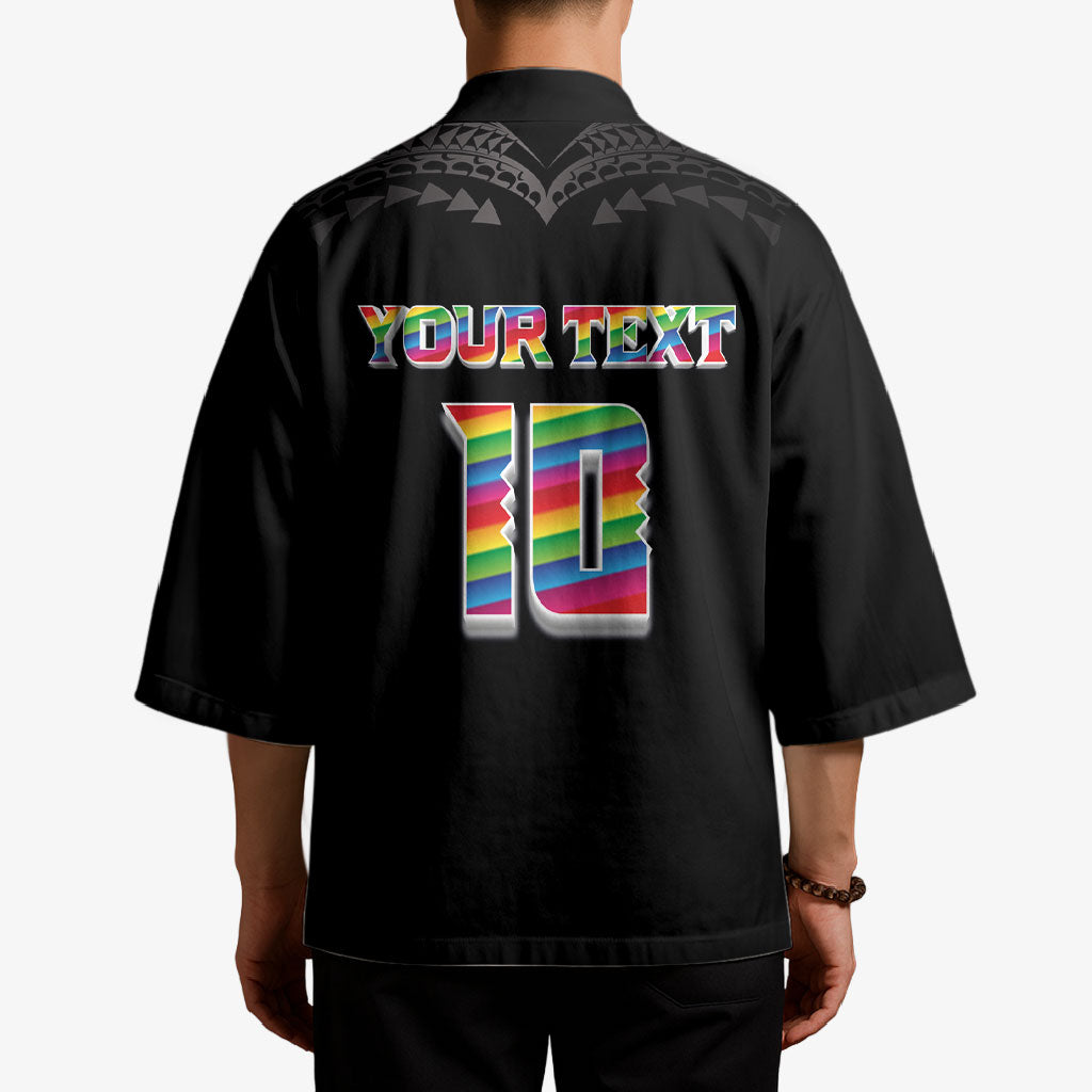 Custom Hawaii Rainbow Warriors Kimono Kakau Shark Tooth and Polynesian Art Tattoo LT03 - Polynesian Pride