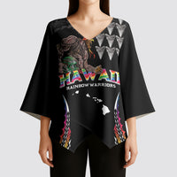 Custom Hawaii Rainbow Warriors Kimono Sleeve Blouse Kakau Shark Tooth and Polynesian Art Tattoo LT03 - Polynesian Pride
