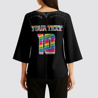 Custom Hawaii Rainbow Warriors Kimono Sleeve Blouse Kakau Shark Tooth and Polynesian Art Tattoo LT03 - Polynesian Pride