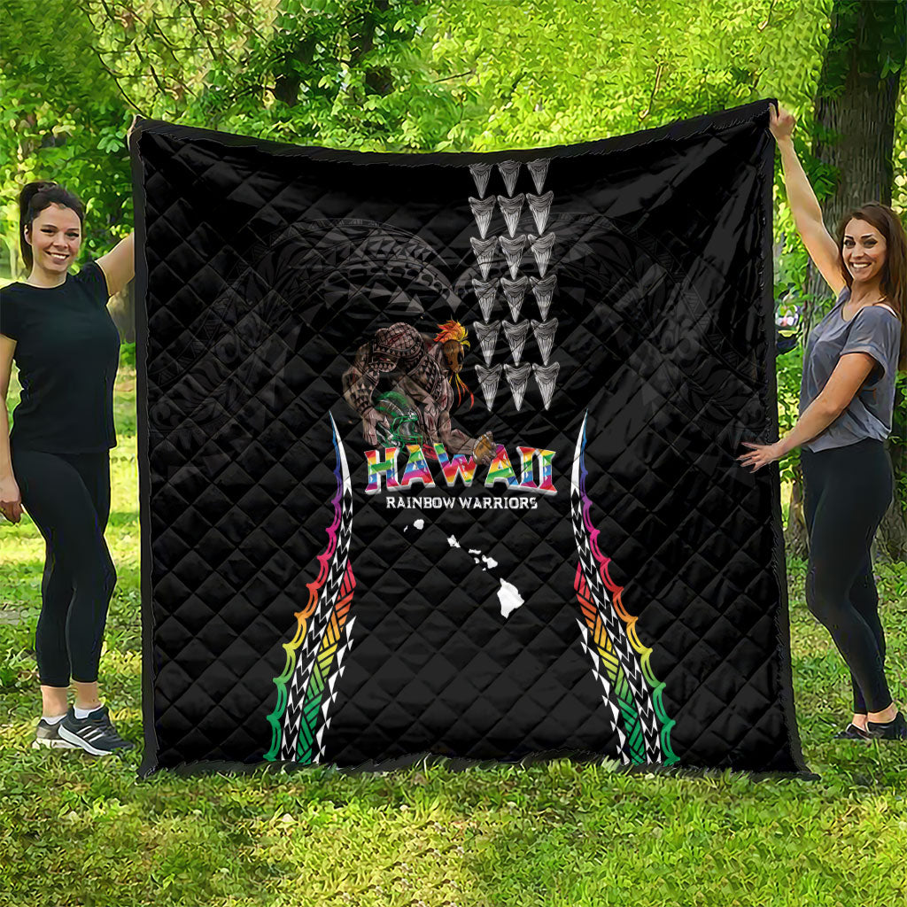 Hawaii Rainbow Warriors Quilt Kakau Shark Tooth and Polynesian Art Tattoo LT03 - Polynesian Pride