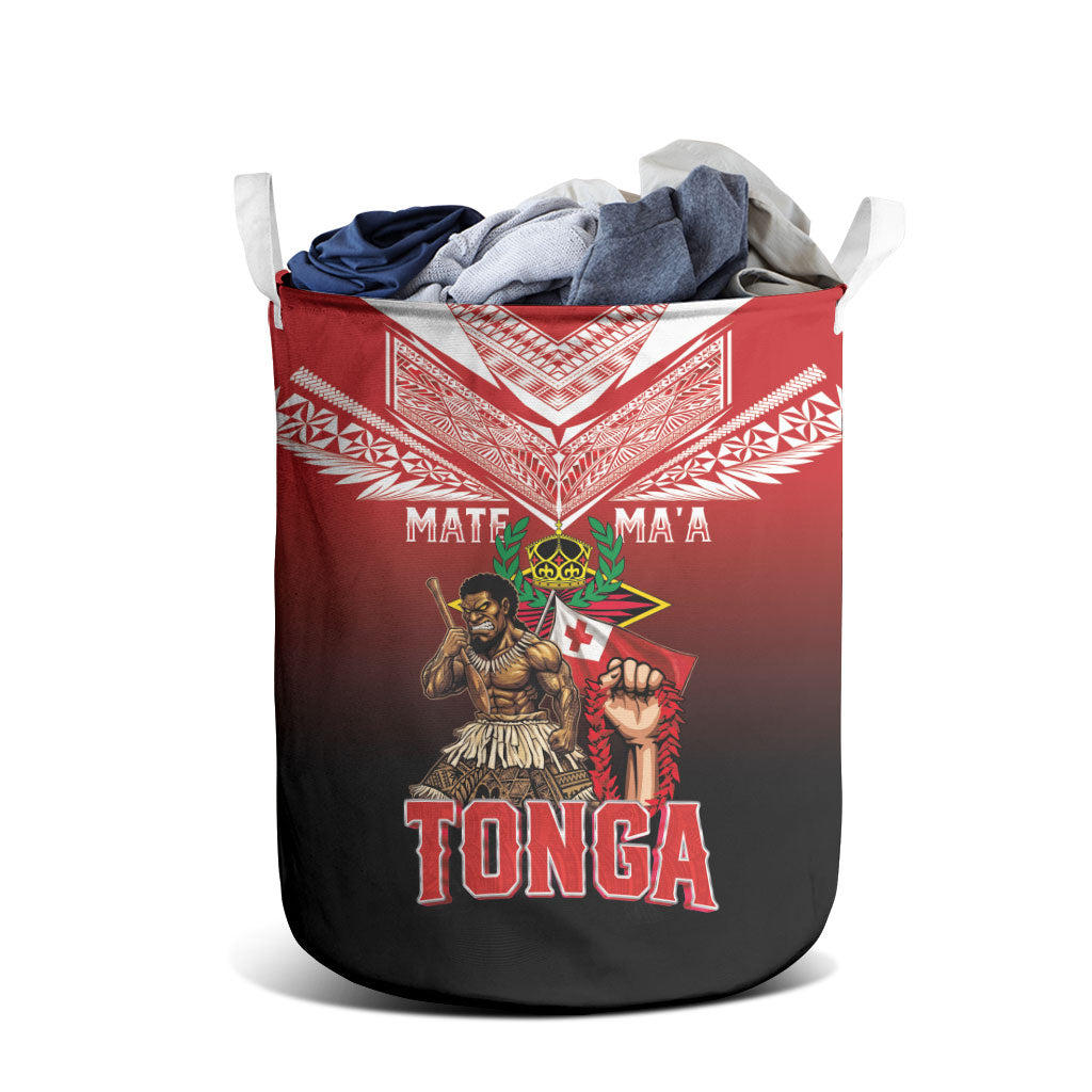 Mate Ma'a Tonga Laundry Basket Traditional Warrior and Ngatu Art Pattern LT03 - Polynesian Pride
