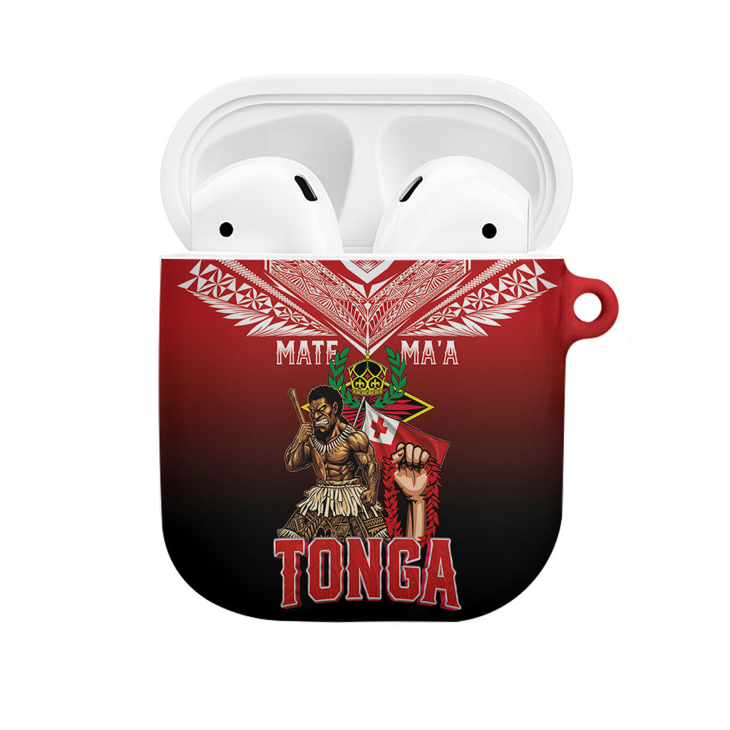 Mate Ma'a Tonga AirPods Case Traditional Warrior and Ngatu Art Pattern LT03 Red - Polynesian Pride