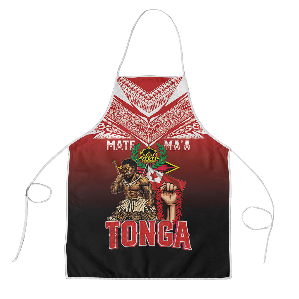 Mate Ma'a Tonga Apron Traditional Warrior and Ngatu Art Pattern LT03 Red - Polynesian Pride