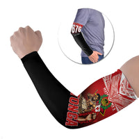 Mate Ma'a Tonga Arm Sleeves Traditional Warrior and Ngatu Art Pattern LT03 Set of 2 Red - Polynesian Pride