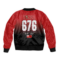 Mate Ma'a Tonga Bomber Jacket Traditional Warrior and Ngatu Art Pattern LT03 - Polynesian Pride