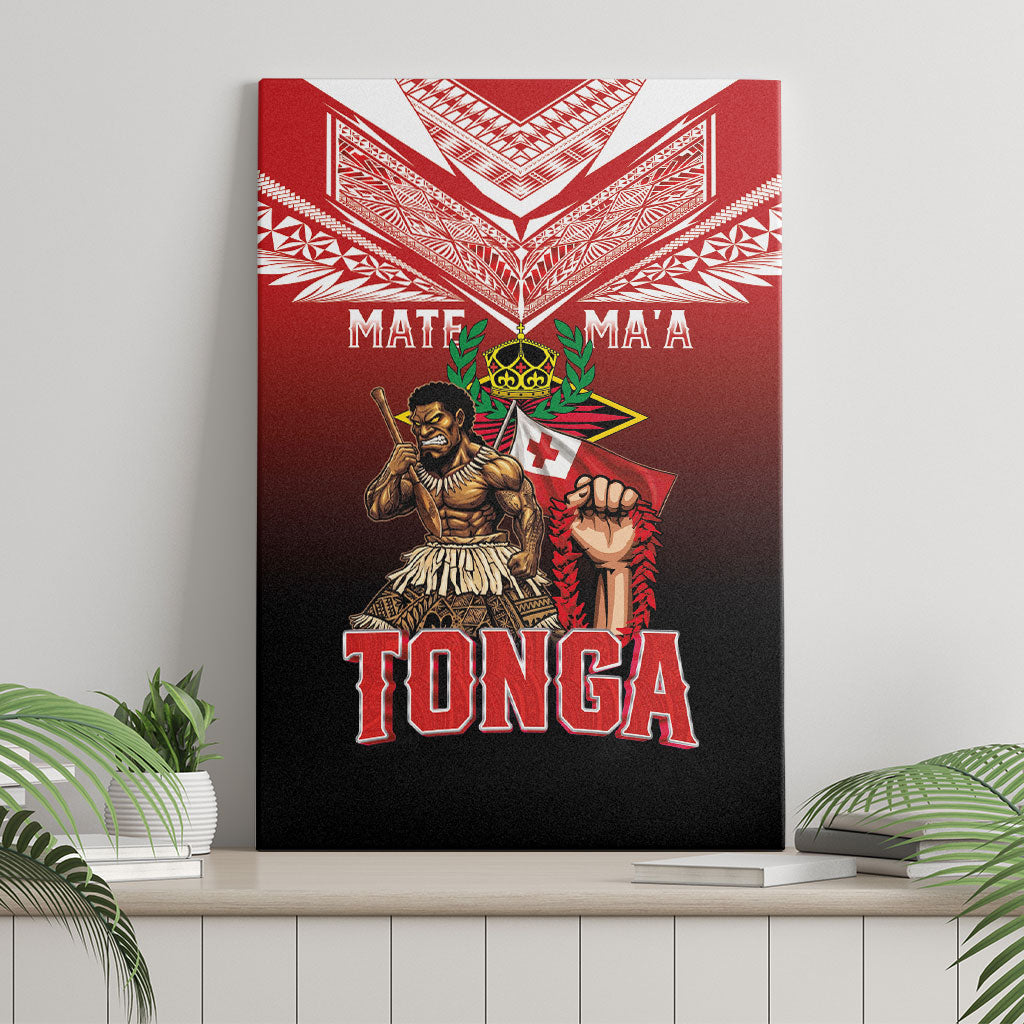 Mate Ma'a Tonga Canvas Wall Art Traditional Warrior and Ngatu Art Pattern LT03 - Polynesian Pride