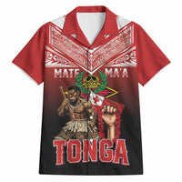 Mate Ma'a Tonga Hawaiian Shirt Traditional Warrior and Ngatu Art Pattern LT03 Red - Polynesian Pride