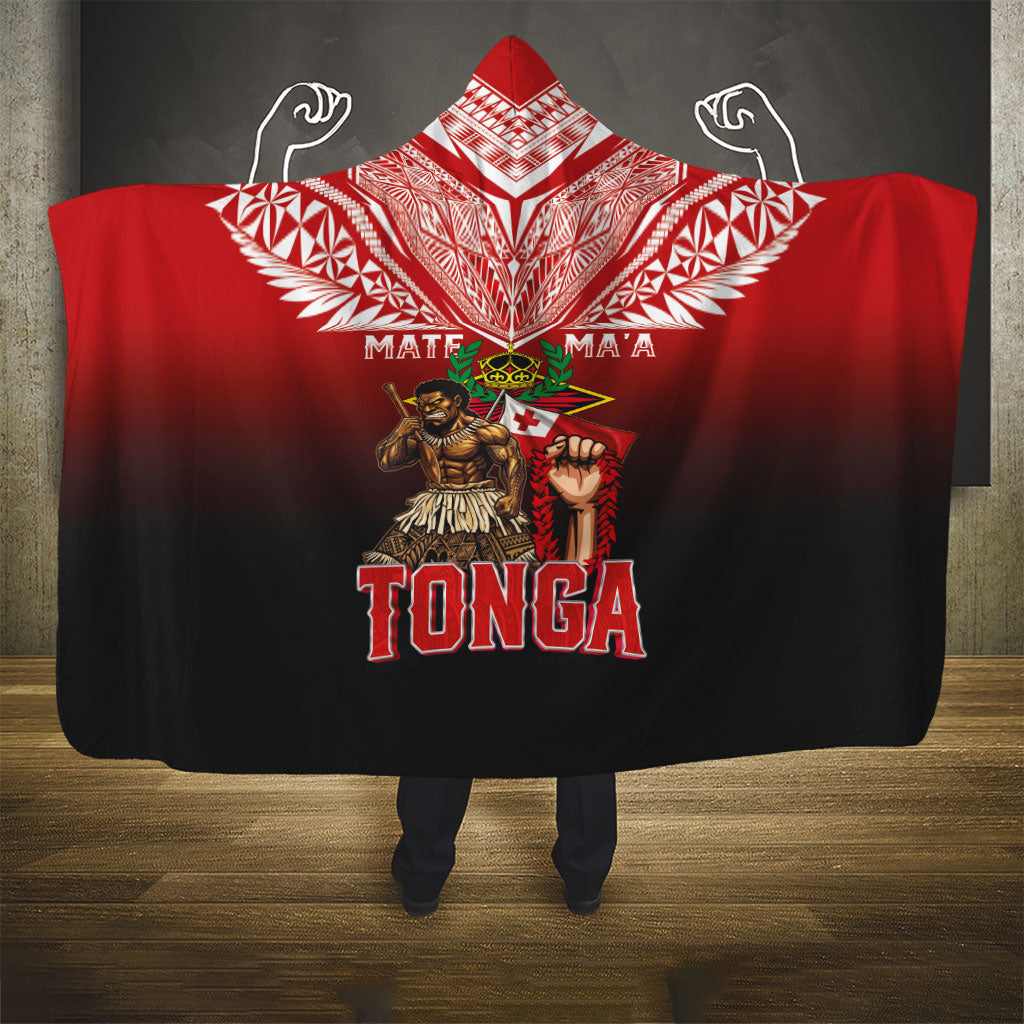 Mate Ma'a Tonga Hooded Blanket Traditional Warrior and Ngatu Art Pattern LT03 - Polynesian Pride